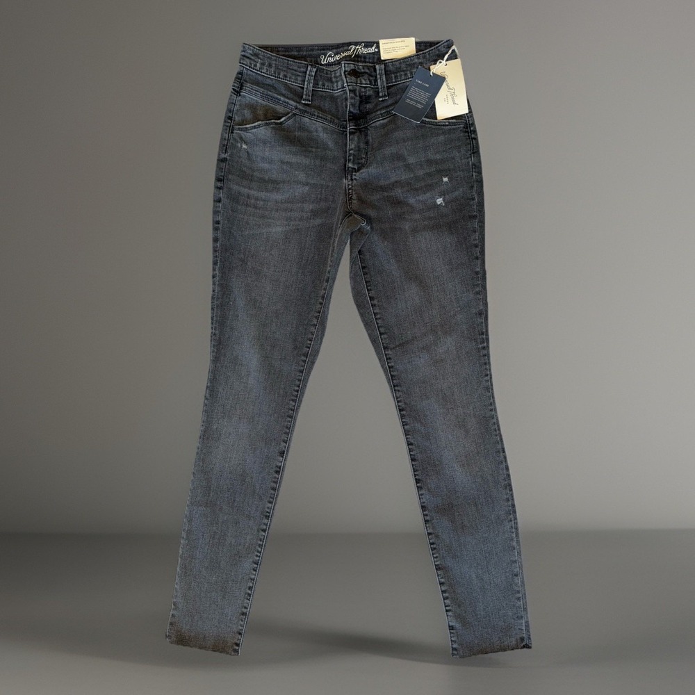 NWT Univeral Thread High Rise Skinny Jeans‎ Gray/Black Wash Womens 4